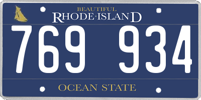 RI license plate 769934