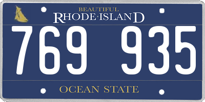 RI license plate 769935