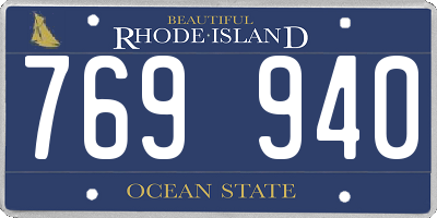RI license plate 769940
