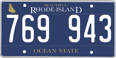RI license plate 769943