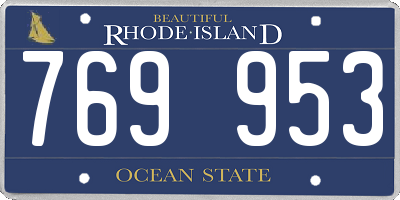 RI license plate 769953