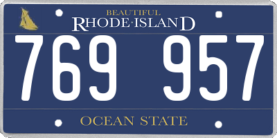 RI license plate 769957