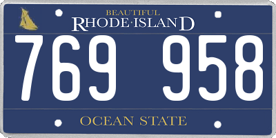 RI license plate 769958