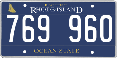RI license plate 769960