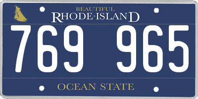 RI license plate 769965
