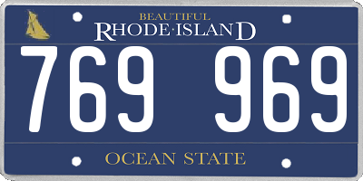 RI license plate 769969