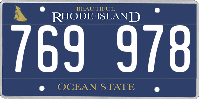 RI license plate 769978