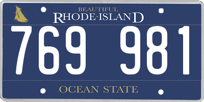 RI license plate 769981