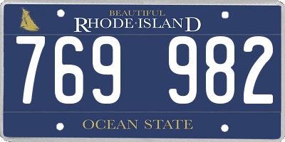 RI license plate 769982