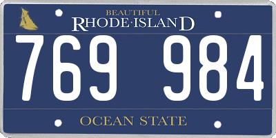 RI license plate 769984