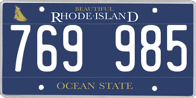 RI license plate 769985
