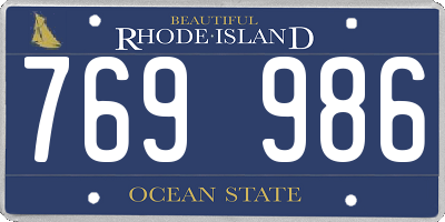 RI license plate 769986