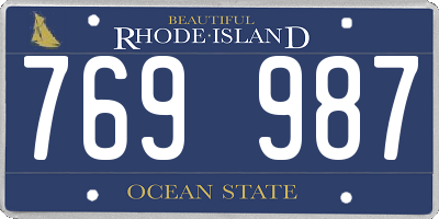 RI license plate 769987
