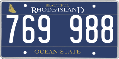 RI license plate 769988