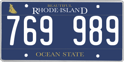 RI license plate 769989