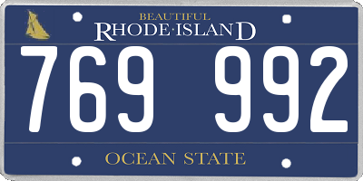 RI license plate 769992