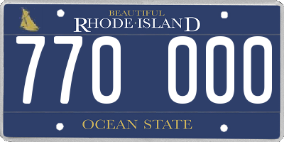 RI license plate 770000