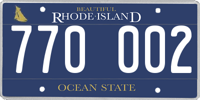 RI license plate 770002