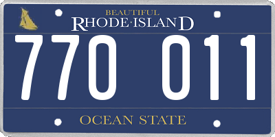 RI license plate 770011