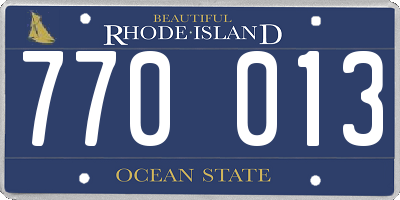 RI license plate 770013