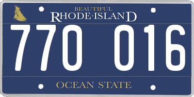 RI license plate 770016