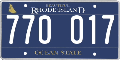 RI license plate 770017
