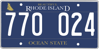RI license plate 770024