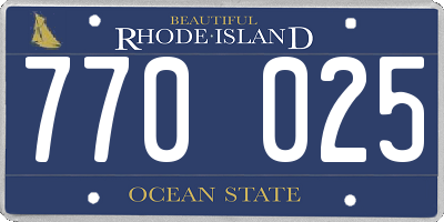 RI license plate 770025