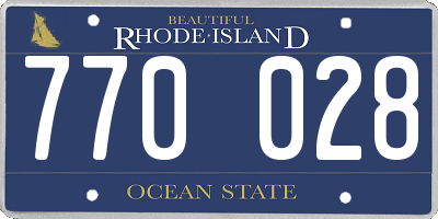 RI license plate 770028