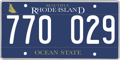 RI license plate 770029