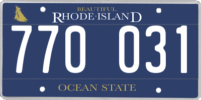 RI license plate 770031