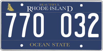 RI license plate 770032