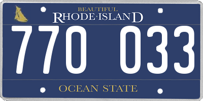 RI license plate 770033