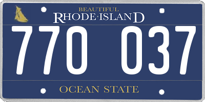 RI license plate 770037