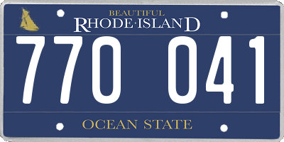 RI license plate 770041