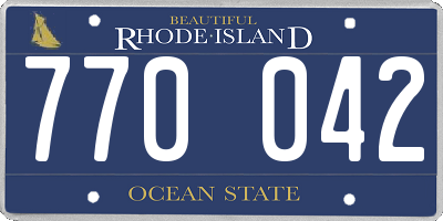 RI license plate 770042