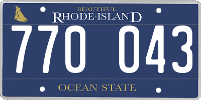 RI license plate 770043