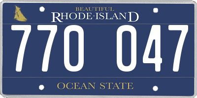 RI license plate 770047