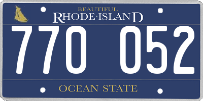 RI license plate 770052