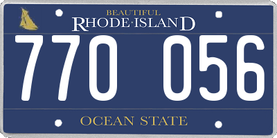 RI license plate 770056