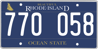 RI license plate 770058
