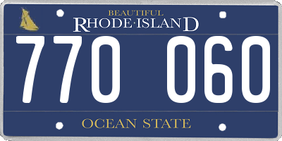RI license plate 770060