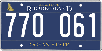 RI license plate 770061