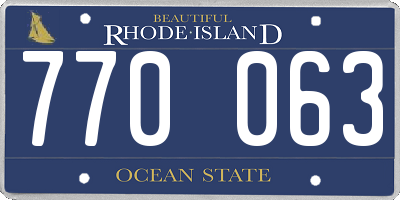 RI license plate 770063