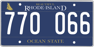 RI license plate 770066