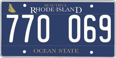 RI license plate 770069