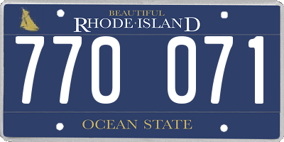 RI license plate 770071