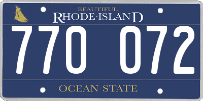 RI license plate 770072