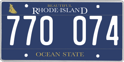 RI license plate 770074