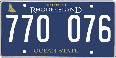 RI license plate 770076